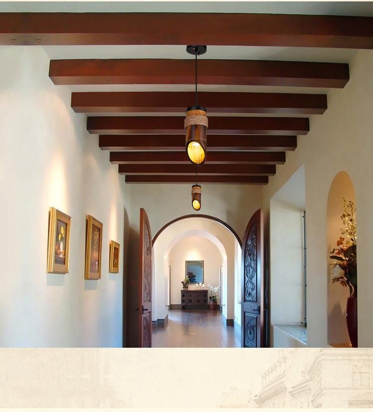 Retro Loft Vintage Chandelier Restaurant Corridors Chinese Antique Bamboo Rope Light (WH-VP-143)