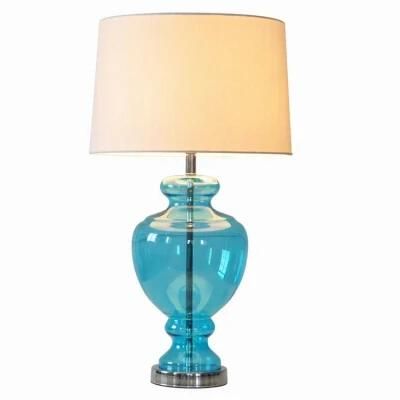 Modern Style Blue Glass Bottle Model Room Lamp Designer Model Room Bedroom Lamp