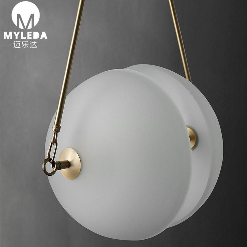 Modern Simple Brass Glass Pendant Lighting Light for Children Room, Dining Room, Kitchen or Bedroom.