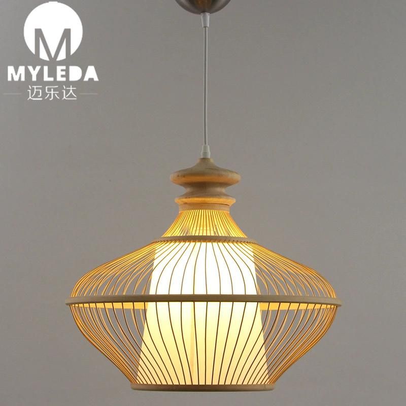 Modern Bamboo LED Chandelier Pendant Lamp for Hotel Lobby, Restaurant, Coffee Club