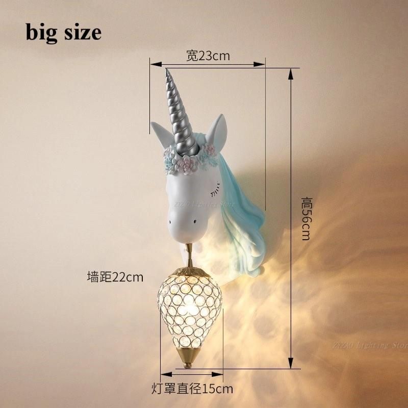 Creative Cartoon Unicorn Lamp Pink Children′s Room Decor Wall Lamp Princess Baby Bedroom Bedside Lamp Girl′s Room Wall Lights