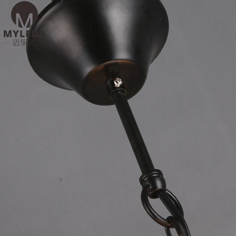 Industrial Vintage Wrought Iron Crystal Chandelier LED Pendant Lamp