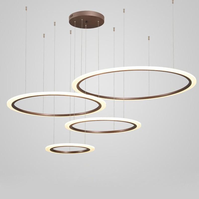 Round Circle Rings LED Pendant Lamp Acrylic Ring LED Hanging Lamp