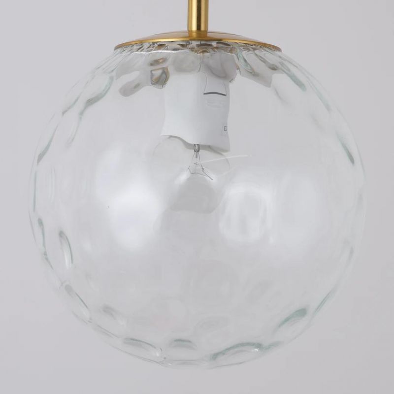 Hotsale Metal Glass Transparent Single Ball Hanging Lamp Round Iron Chandelier Ceiling Light E27 Indoor Pendant Light