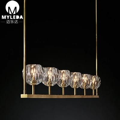 European Modern Living Room Glass Crystal LED Pendant Lamp