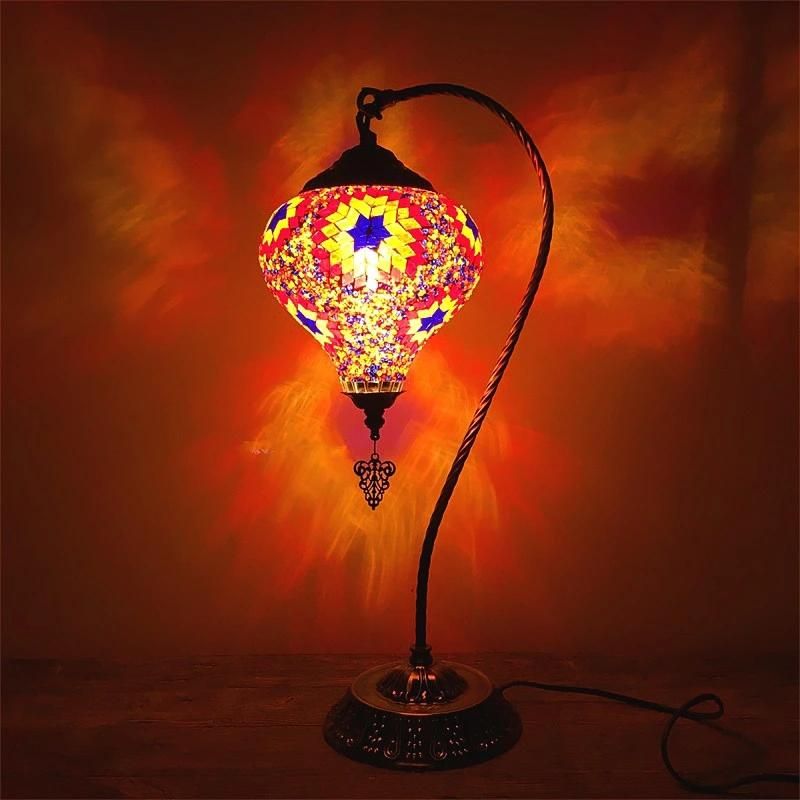 Turkish Mosaic Table Lamp Vintage Art Deco Bedside LED Lamp (WH-VTB-14)