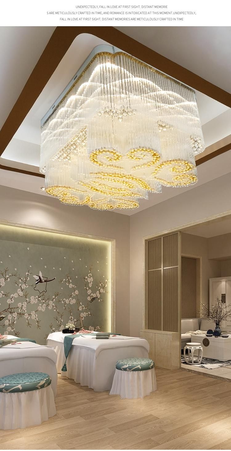 Custom Luxury Staircase Banquet Hall Hotel Glass Non-Standard Chandelier Lamp