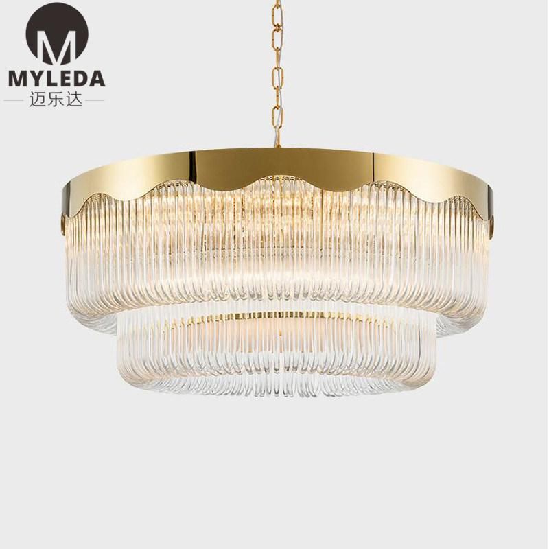 Decorative Art Design Interior Design Glass Strip Decorative Ceiling LED Pendant Lamp