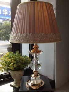 Phine 90271 Clear Crystal Table Lamp with Fabric Shade