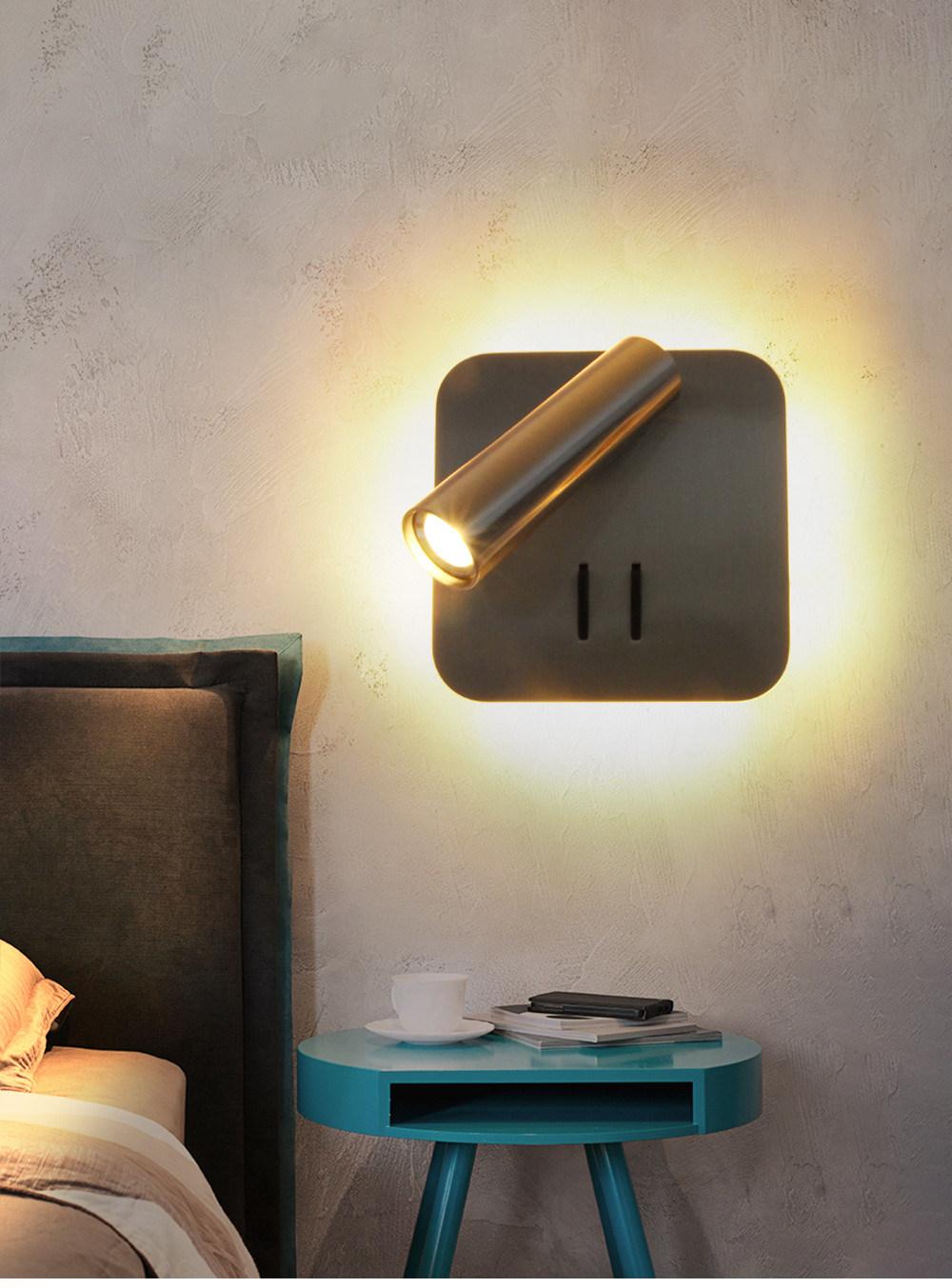 LED Wandlamp Wall Lamp Aluminum Backlit Hotel Lighting Head Adjustable Bedside Reading Lamps 100-240V
