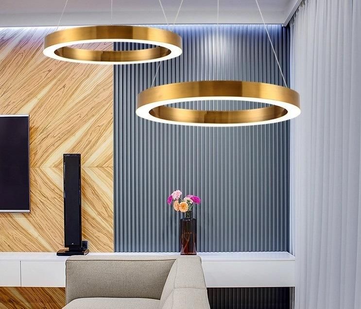 Modern LED Hotel Project Hanging Circular LED Round Pendant Chandelier