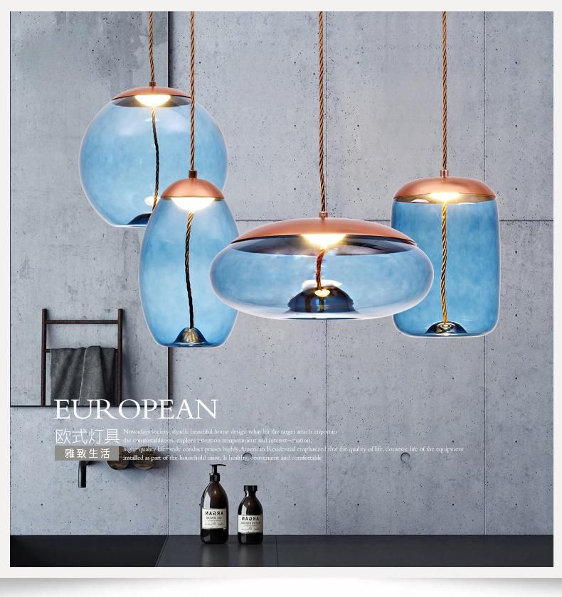 Wholesale Colorful Glass Hanging Decorative Kid Room Lighting Nordic Ceiling LED Kitchen Chandeliers & Pendant Light