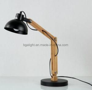 E27 Socket Adjustable Wooden Swing Arm Study Lamp for Bedroom