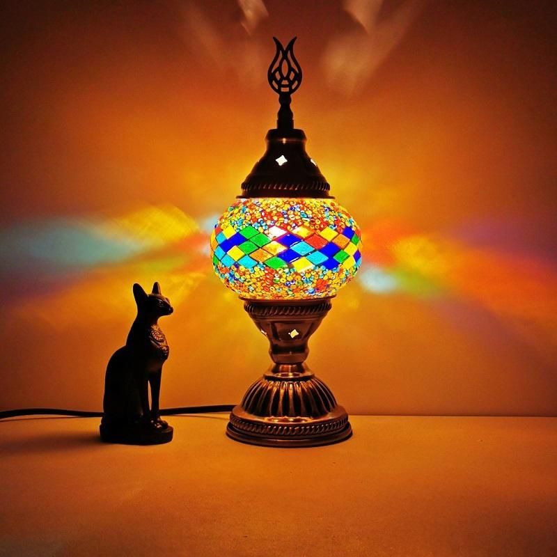 Turkish Mosaic Table Lamp Vintage Art Deco Handcrafted Retro Table Lamp (WH-VTB-06)