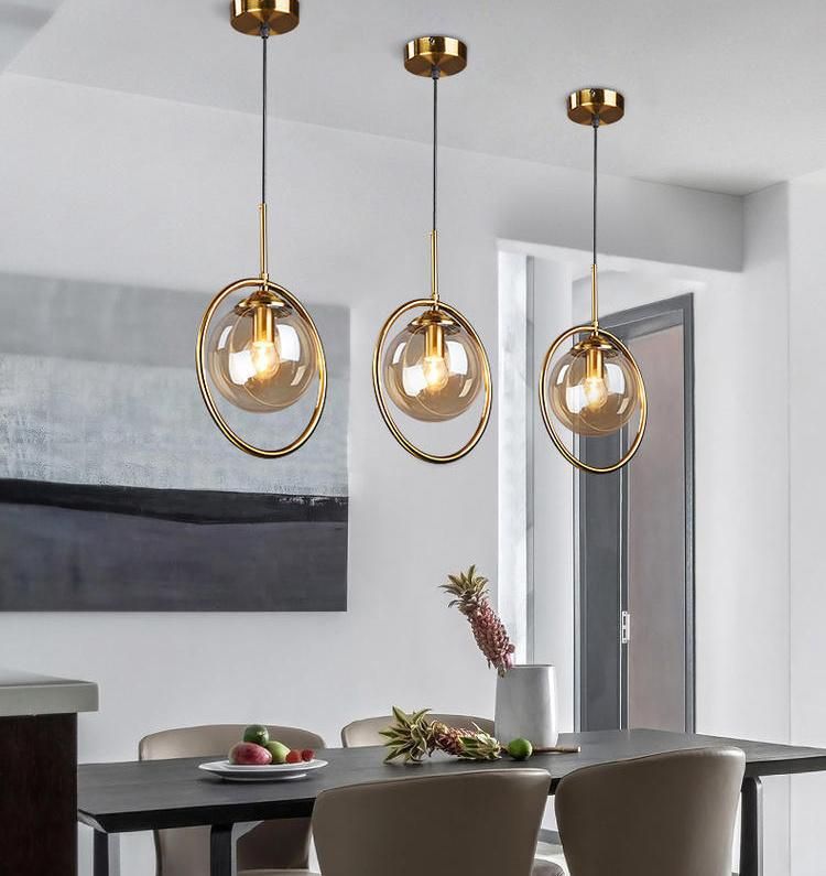 New Glass Ring Single Head Chandelier Ceiling Lamps Living Room Modern Farmhouse 5 Light Chandelier