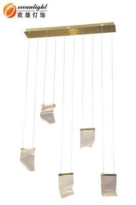 Hot Sale Gold/Black Stainless Steel Light Guide LED 12W Chandelier