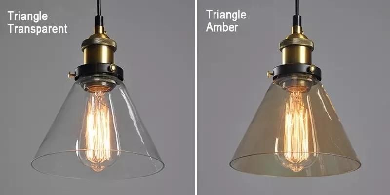 Vintage Farmhouse Decor Pendant Light Retro Amber Glass Industrial Chandelier Lights Fixture for Restaurant Home Bar