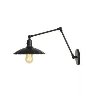 E27 Socket Black Swing Arm Wall Lamp with Lampshade