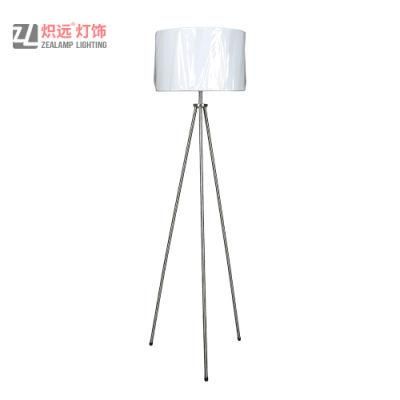 Modern Tripod Nickel Color Floor Lamp for Living Room