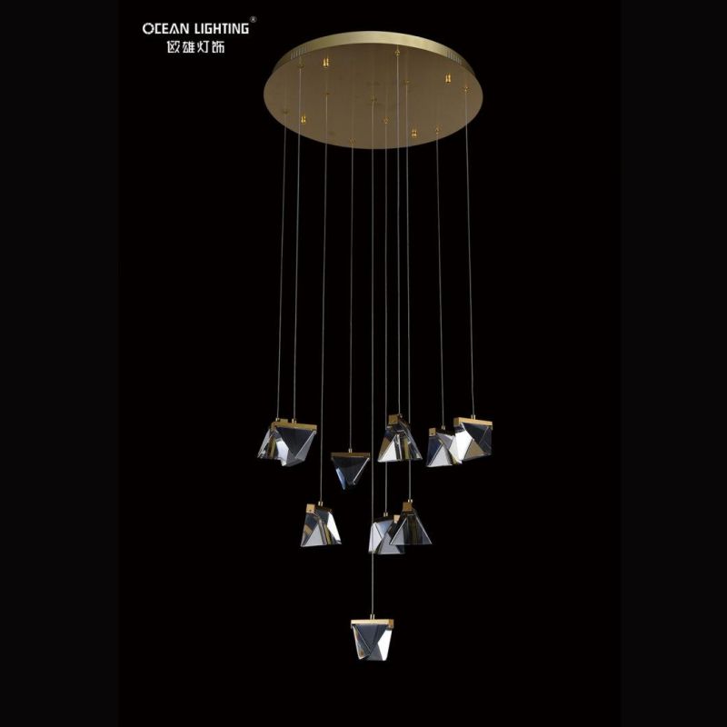 Gold Warm Lighting 3000K Metal 13*3W Crystal Chandeliers and Lamps