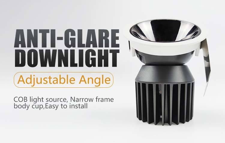 Anti-Glare Recessed LED Aluminum Anti-Glare COB Down Lights