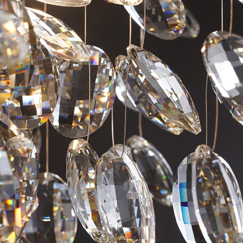Villa Living Room Pendant Lamp Light Luxury Full Copper Crystal Bedroom