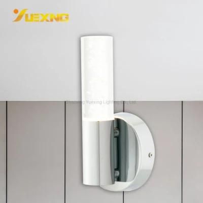 Industrial Crystal Acrylic Glass Round IP44 Wall Lamp Chrome LED COB 5W Lighting for Bathroom