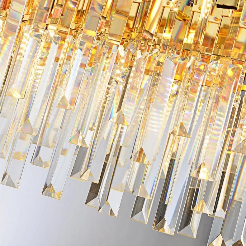 Crystal Luxuryhanging Decorative Square Rain Jardin Vermilion for LED Chandelier Light