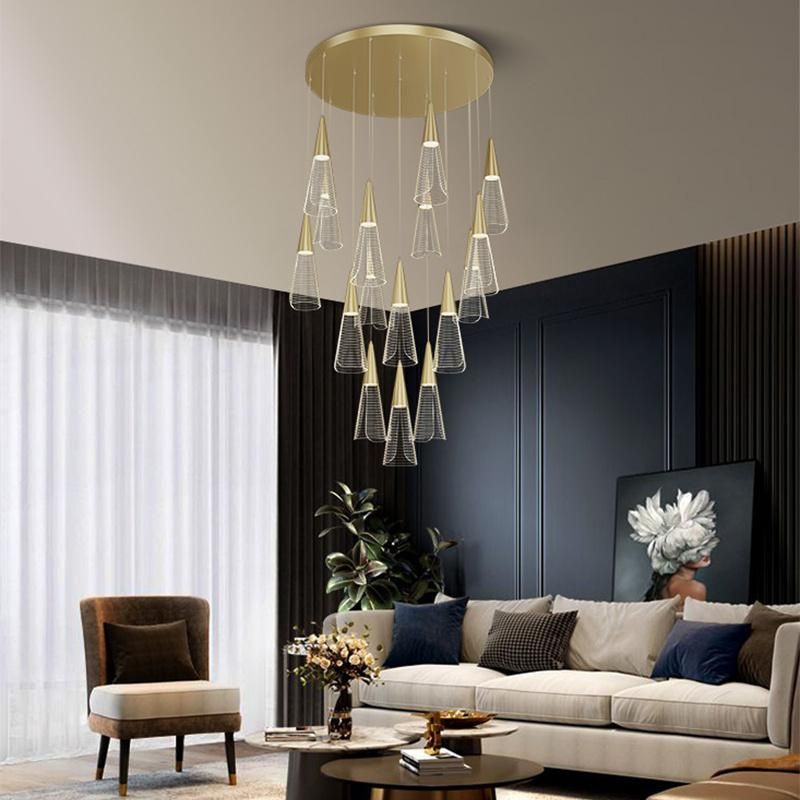 Creative Conical Chandelier Dining Room Bedroom Chandelier Pendant Lamp Light