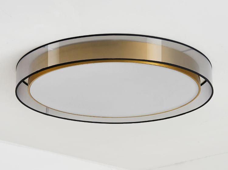 Modern Indoor Round Brass LED Decorative Ceiling Light Lamp