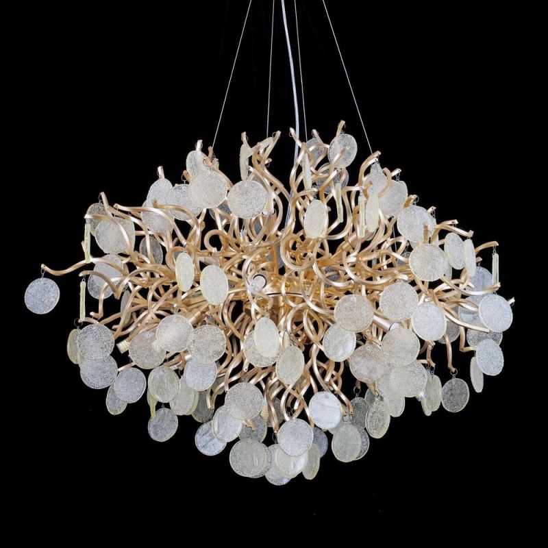 Silver LED Pendant Light Modern Chandelier Nordic Design Crystal Aluminum Hanging Lighting Lamp Villa