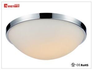 Modern Simple Round LED Decorative Ceiling Light with White Glass