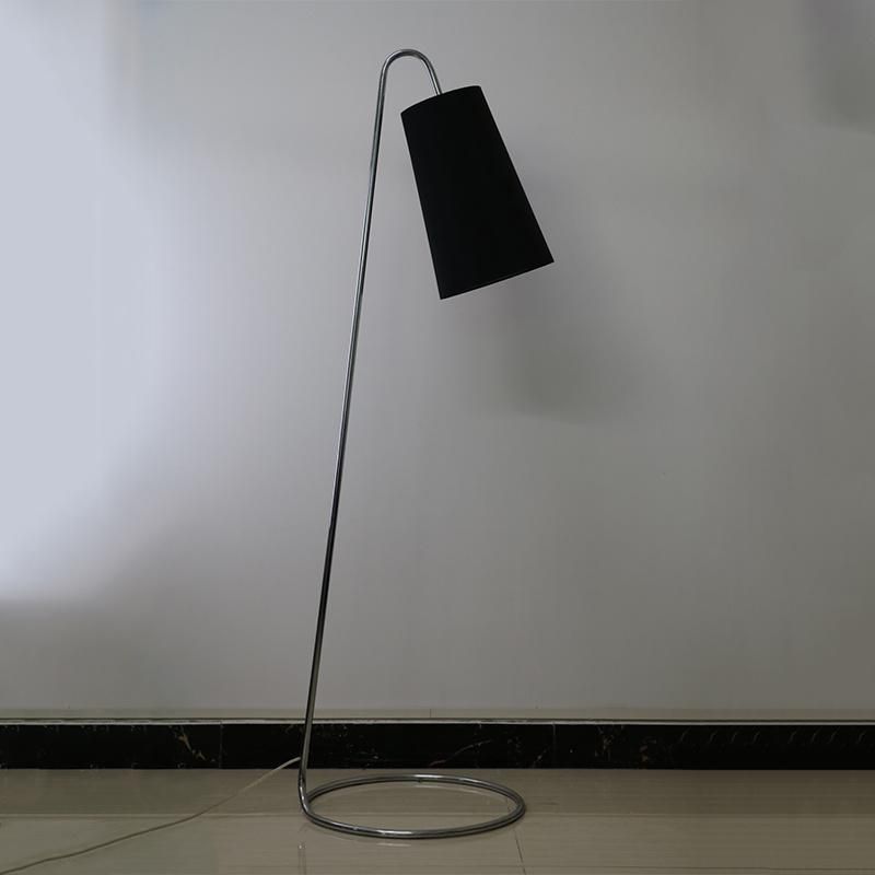 Body Chrom and Black Fabric Shabe Floor Lamp