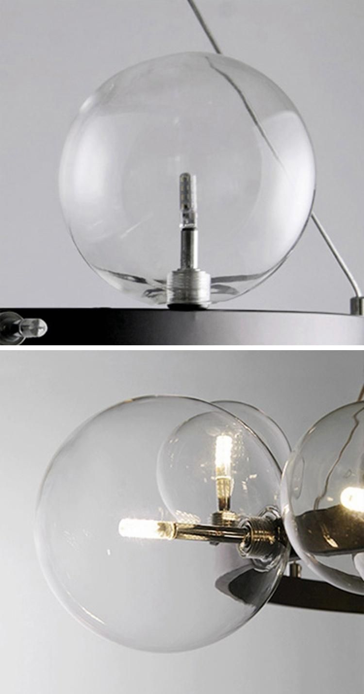 Cluster White Bulb Clear Globe Glass Round Ball Pendant Light Bubble Chandelier