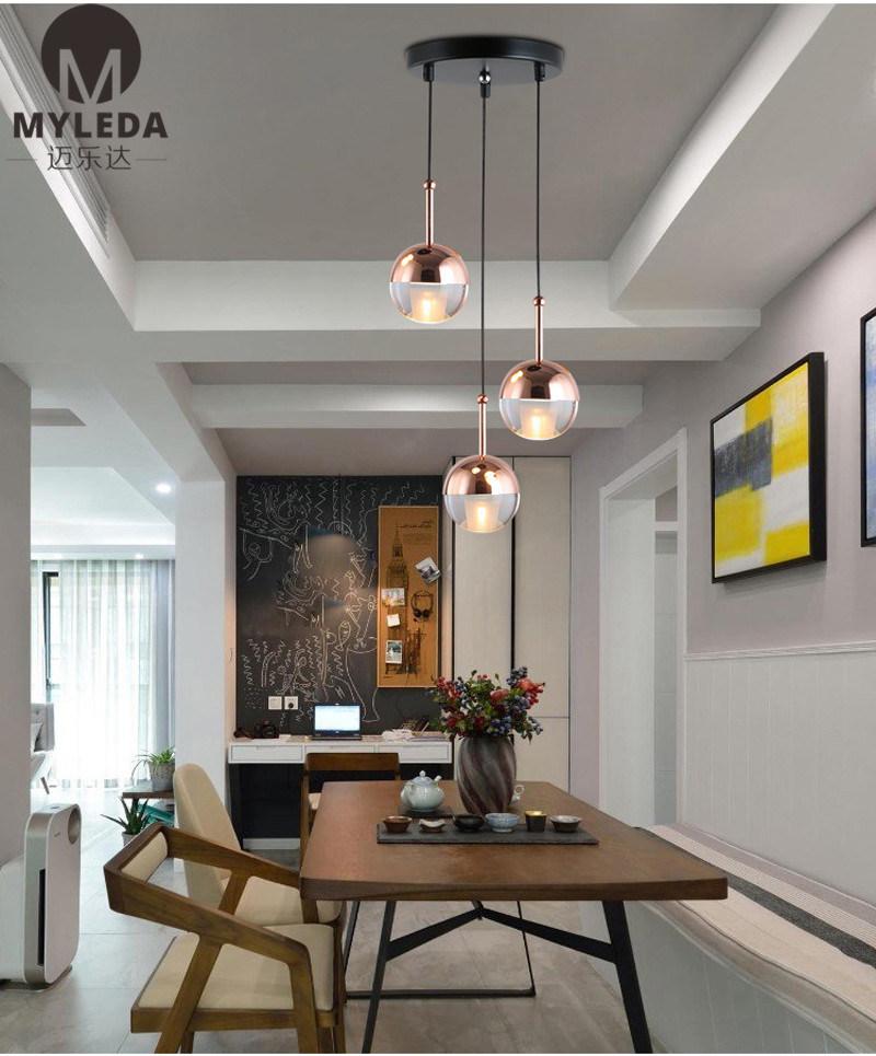 Modern Metal Pendant Lamp Glass LED Hotel Pendant Lamp