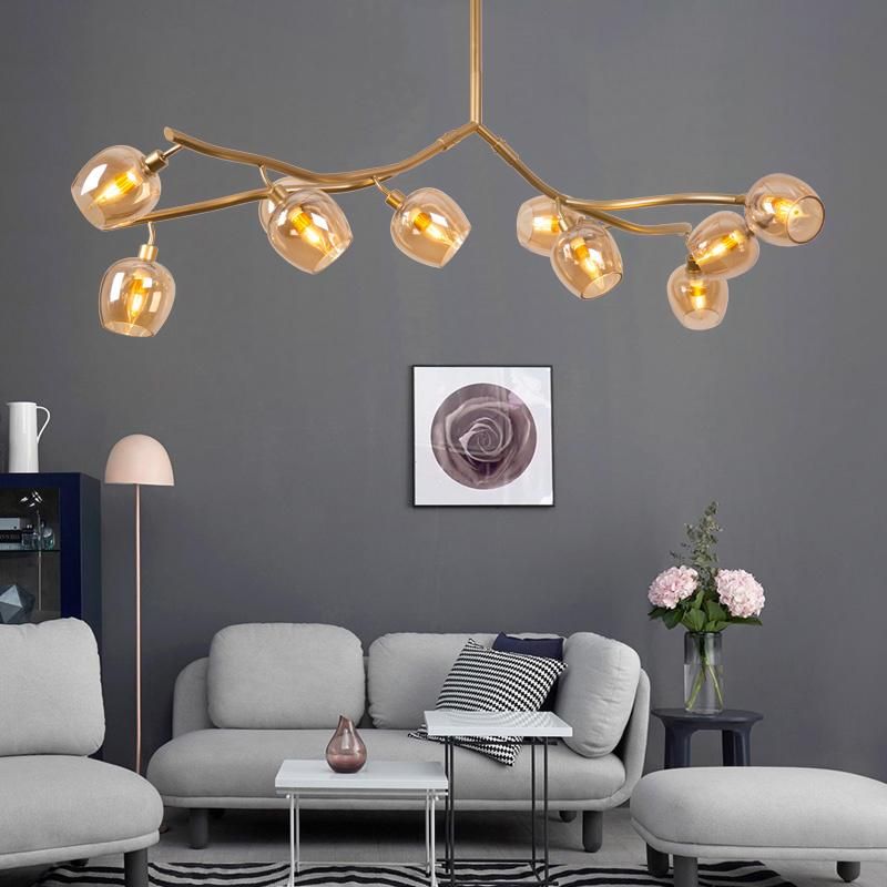 Bulb Style Plum Flower Design Chandelier Living Room Pendant Lamp