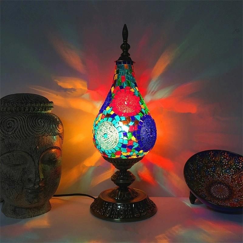 Turkish Mosaic Table Lamp Mediterranean Retro Stained Glass Industrial Table Lamp (WH-VTB-18)