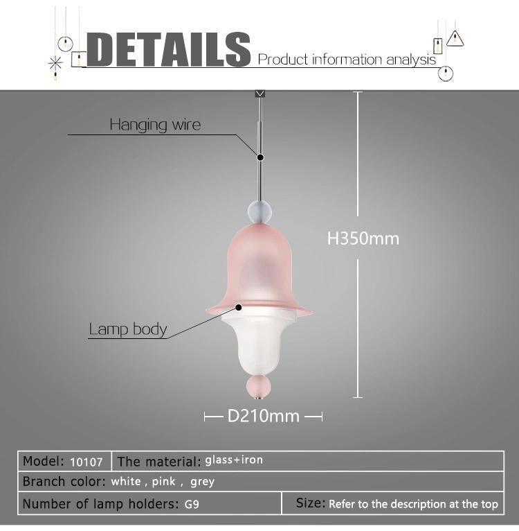 Modern LED Fanny Colorful Project Glass Pendant Lamp