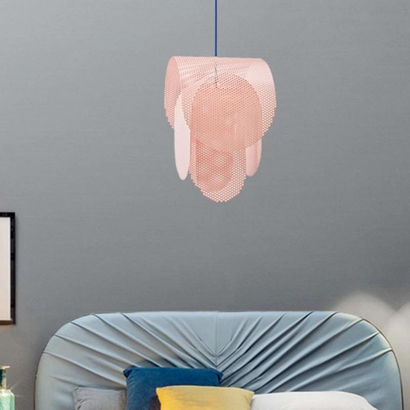 Nordic Pink Pendant Lamp Minimalist Design Lamp for Hotel Perforated Dining Room Cafe Bedroom Pendant Light (WH-AP-247)