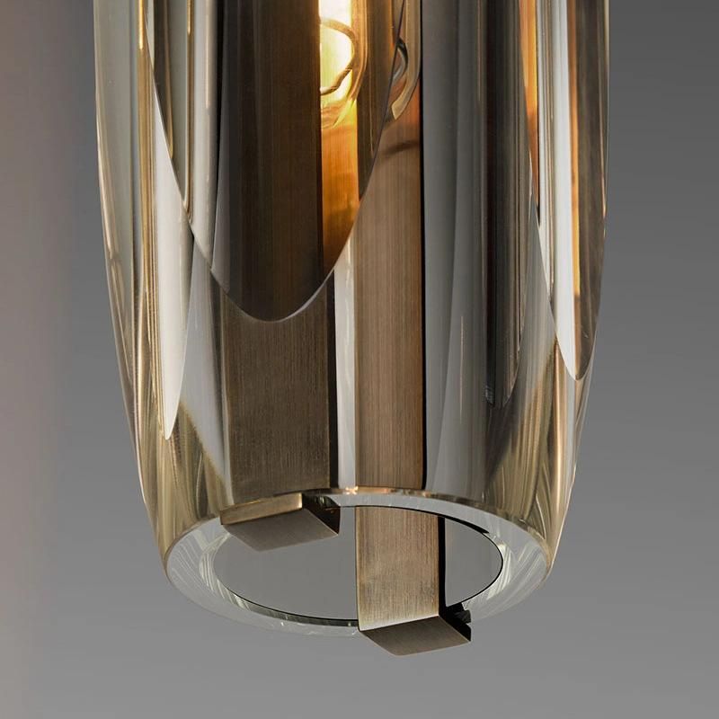 Europe Gold Crystal Vertical Pendant Light Lighting for Living Dining Room Kitchen Hallway Tube Lights (WH-GP-54)