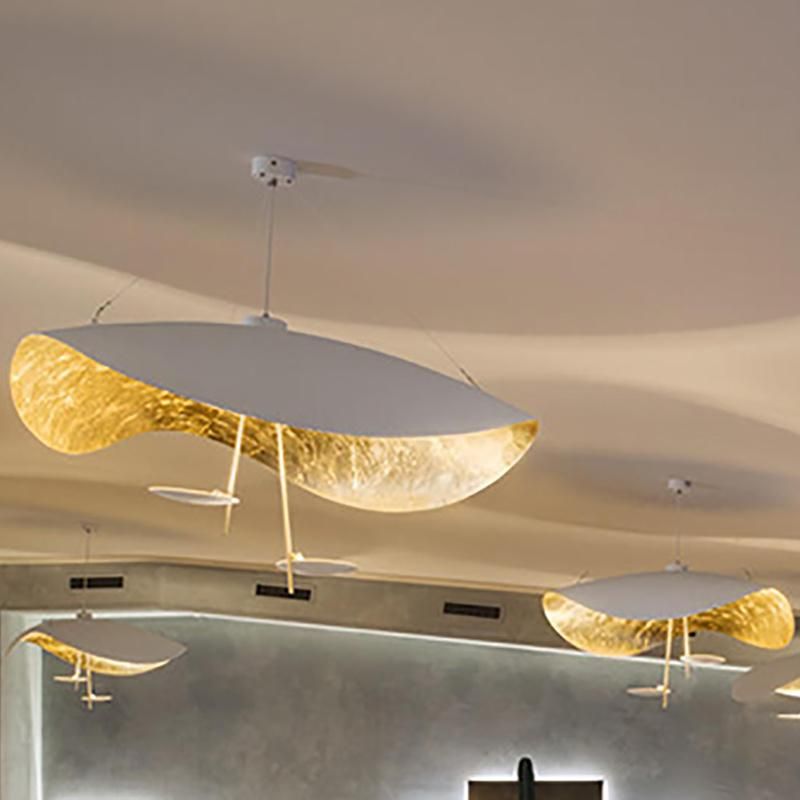 Handmade Art Pendant Lamp Nordic Personality Creative Lamp Gold Foil LED