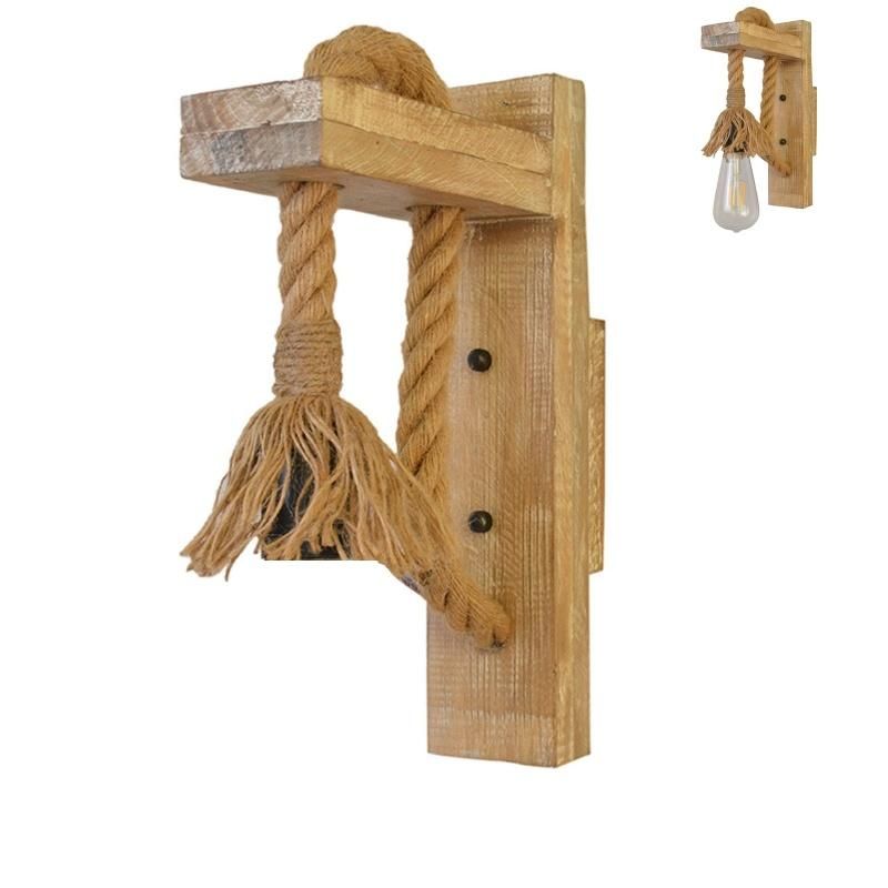 Vintage Wooden Wall Light for Restaurant Coffee Shop Decor Rope Wall Lamp (WH-VR-51)