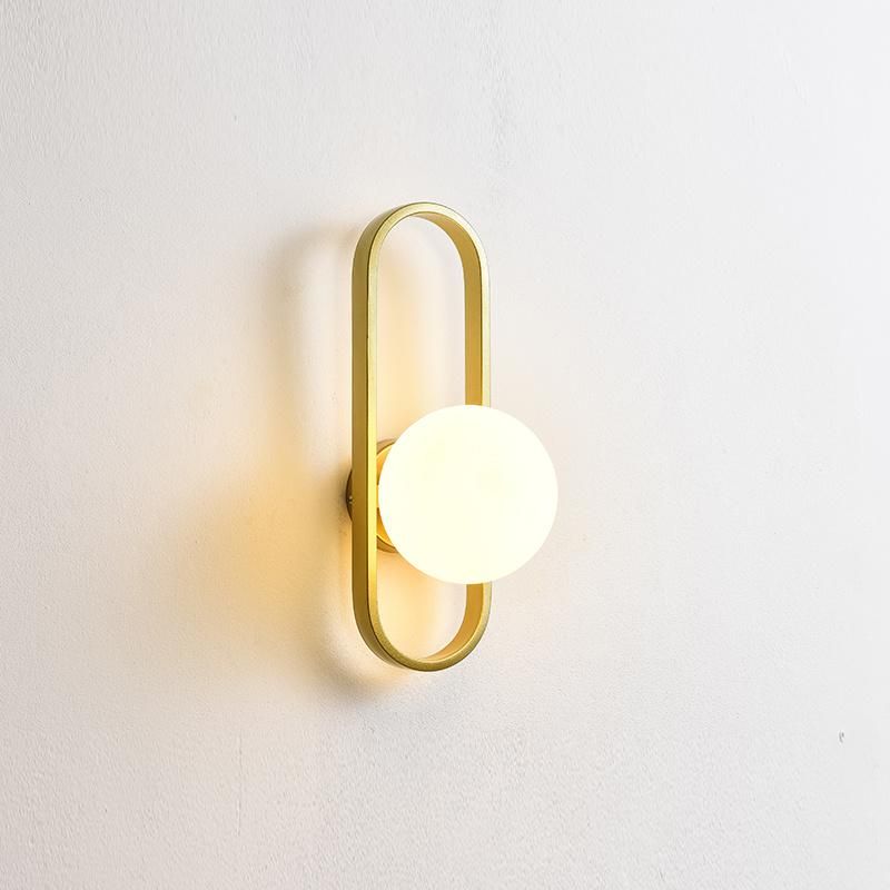 Nordic LED Glass Ball Wall Light Sconces Wrought Iron Wall Lamp (WH-OR-121)