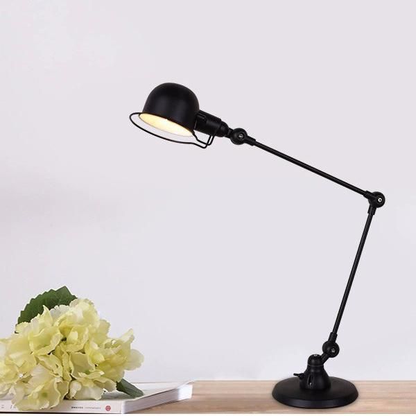 Long Swing Arms Adjust Foldable Desk Study Table Lamp Industry Light for Hotel
