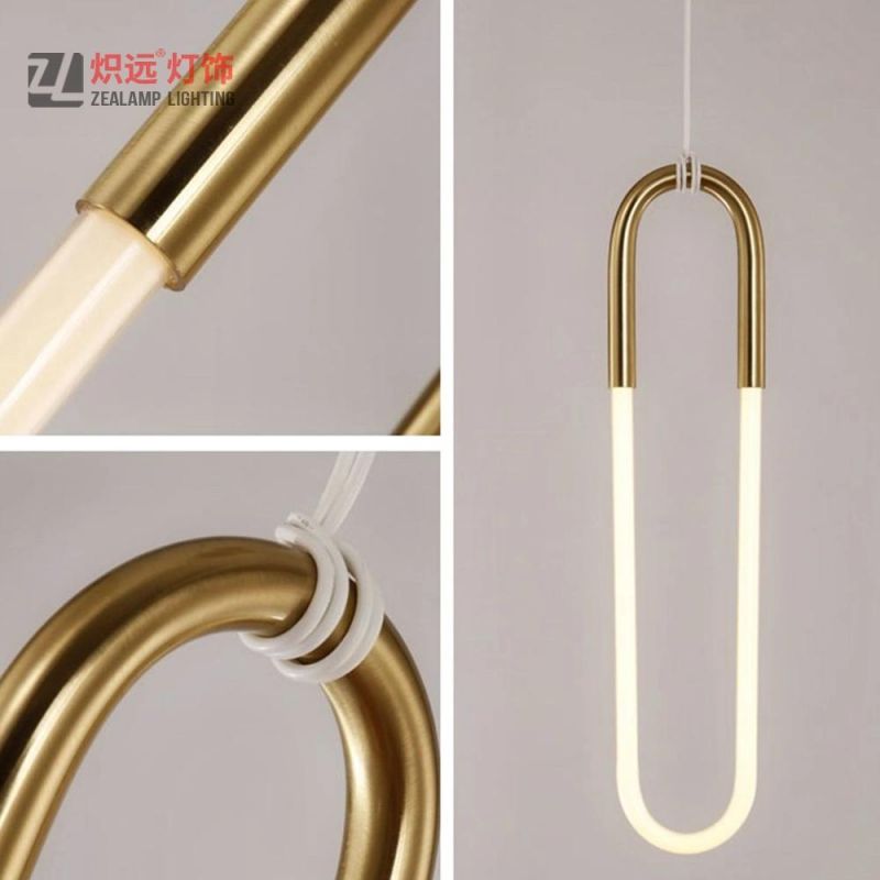 Modern Decoration Bedroom Office Golden LED Hanging Chandelier