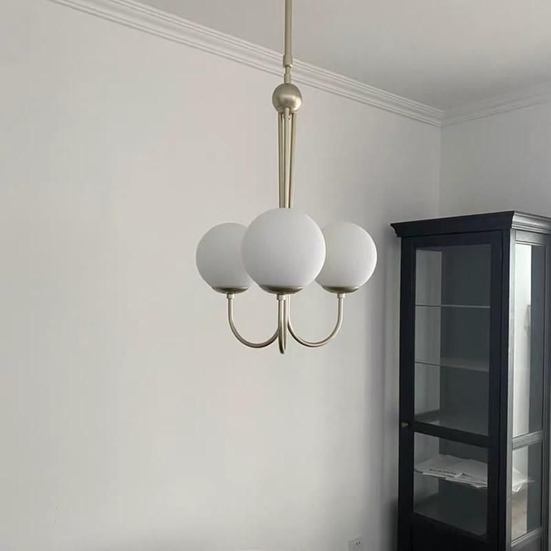 Nordic Glass Balls Pendant Lamp Metal Pipe Design Gold Light Fixtures Dining Room Lights Kitchen Pendant Lamp (WH-AP-171)