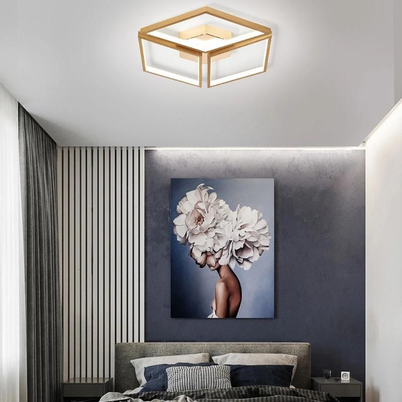 Simple Modern Bedroom Light Study Living Room Lamp Round Iron Art Warm Ceiling Lamp