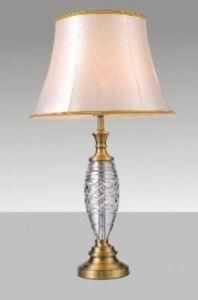 Phine 90149 Clear Crystal Table Lamp with Fabric Shade