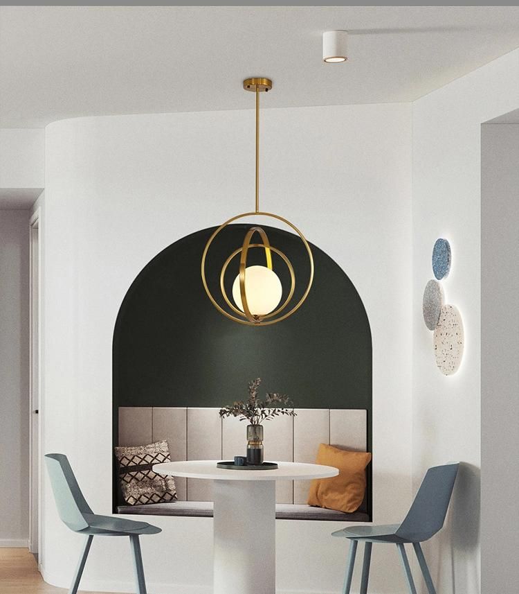 Post Modern Pendant Light Lamp Kitchen Restaurant Study Living Room Lighting Home Round Ball Lights (WH-GP-72)