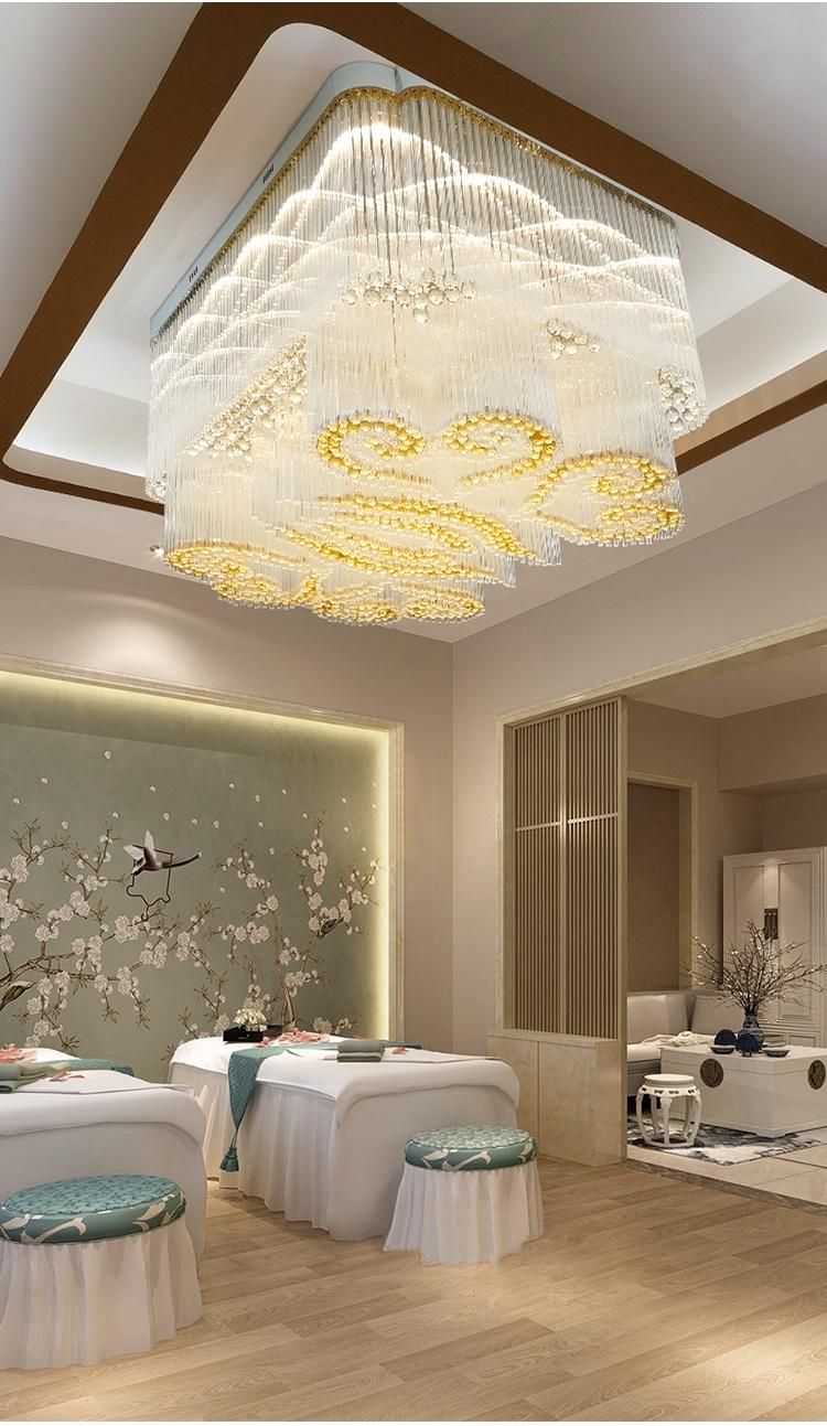 Factory Direct Sale Villa Hotel Commercial Gold Large Luxury Custom Engineering LED Ceiling Chandelier